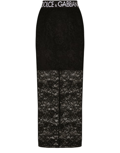 

Кружевная юбка миди Dolce & Gabbana, черный