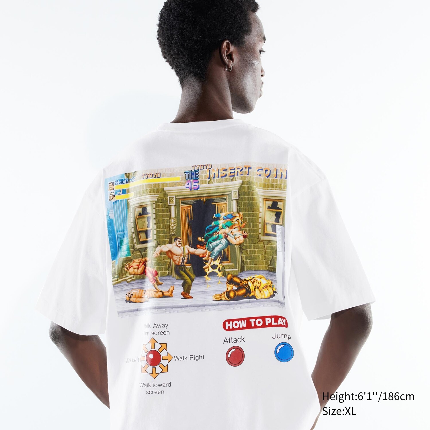 

Футболка Uniqlo Capcom 40th UT с коротким рукавом и принтом, белый