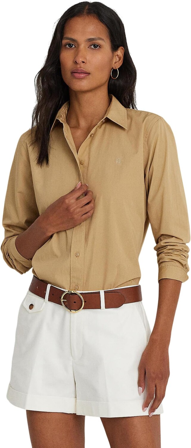 

Рубашка LAUREN Ralph Lauren Featherweight Cotton Shirt, цвет Birch Tan