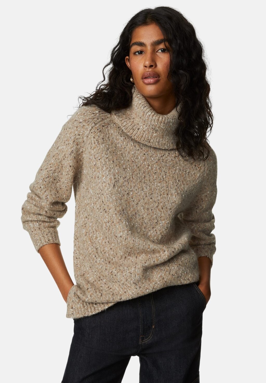 

Свитер Textured Longline Marks & Spencer, цвет natural mix
