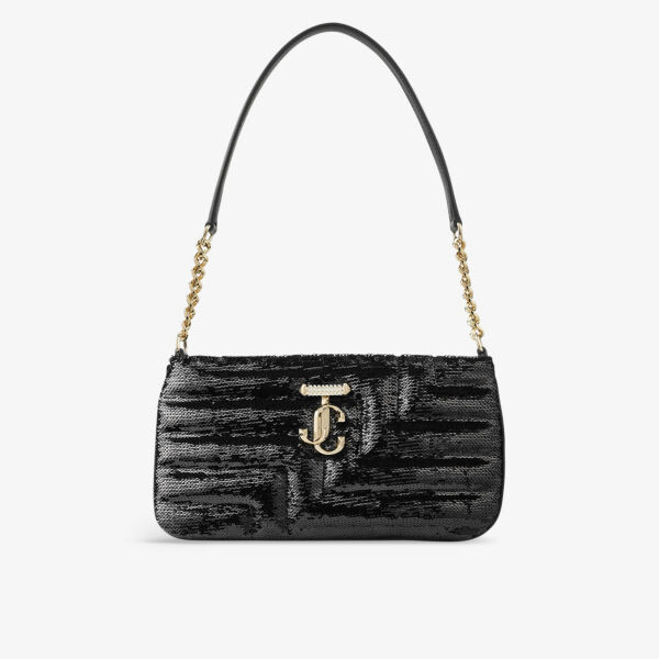 

Стеганая кожаная сумка на плечо Avenue Slim Jimmy Choo, черный