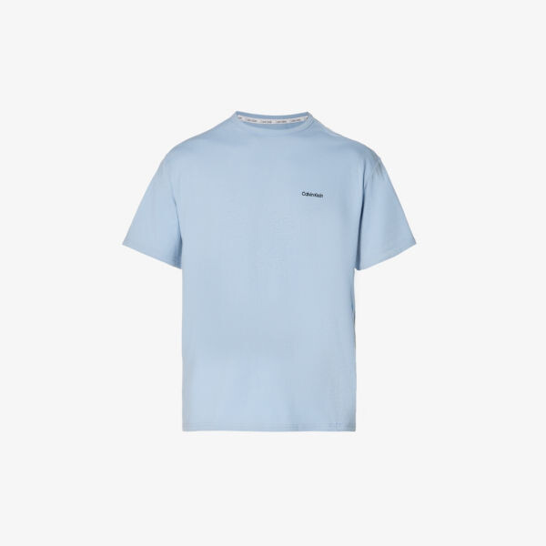 

Футболка из смеси хлопка и переработанного полиэстера с вышитым логотипом Calvin Klein, синий