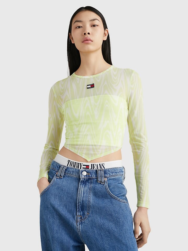 

Сетчатый топ с волнистым принтом Tommy Jeans