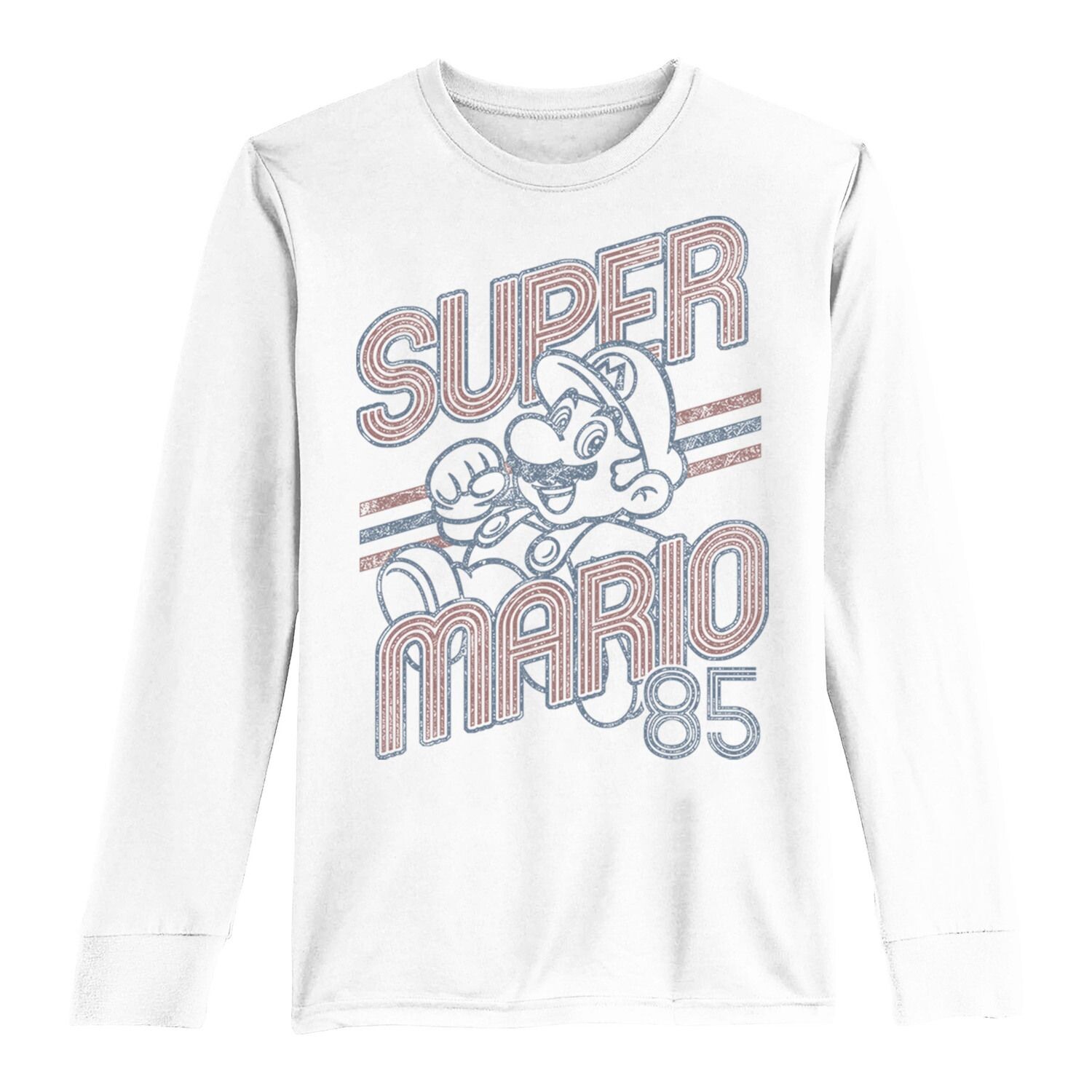 

Футболка Super Mario 85 с выцветшей винтажной графикой и длинными рукавами для мальчиков 8–20 лет Licensed Character
