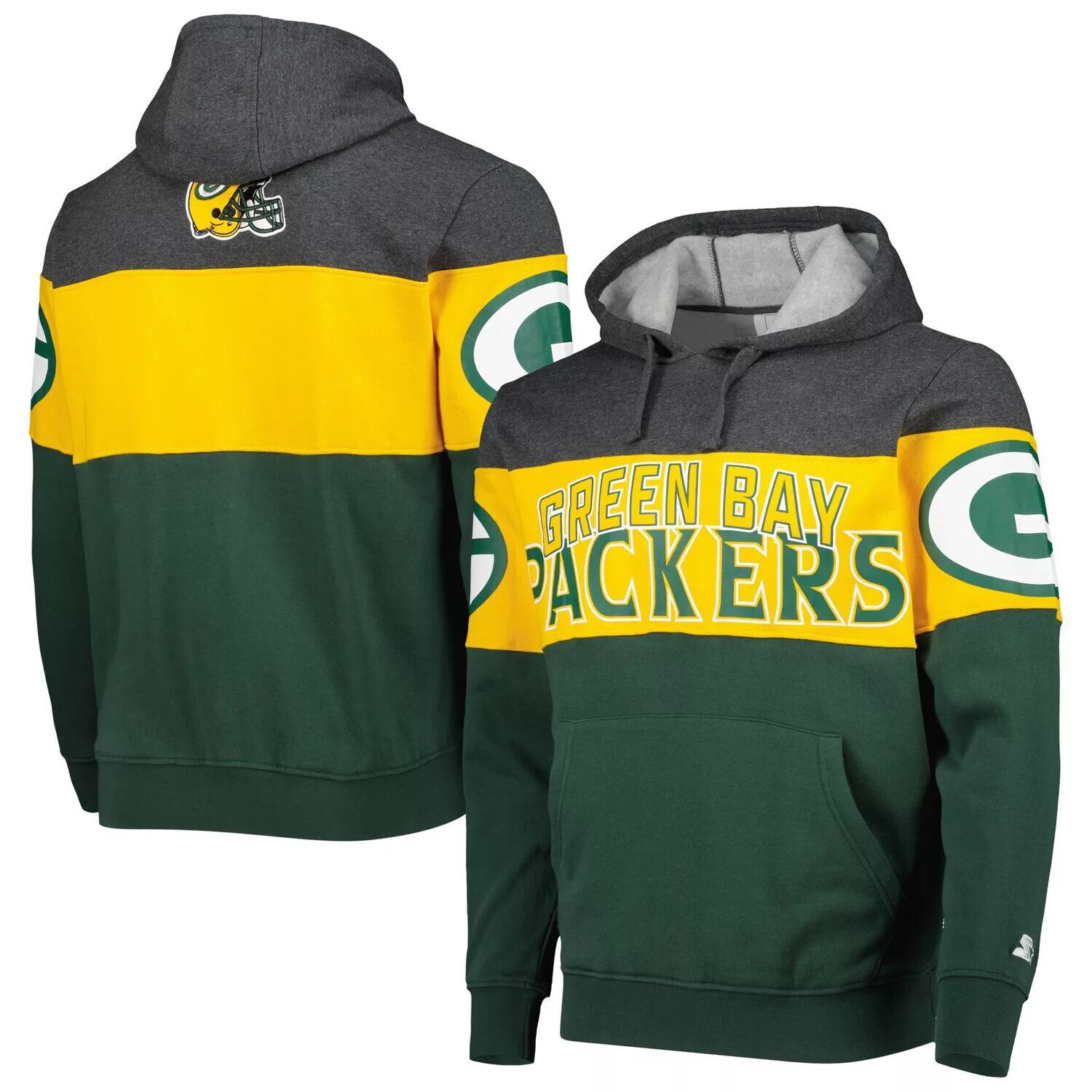 

Мужская толстовка с капюшоном зеленого/хизерового цвета Green Bay Packers Extreme Pullover Starter, Зеленый