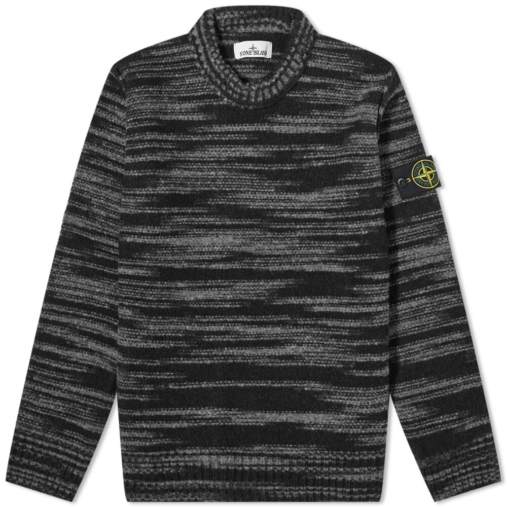 

Stone Island Круглый трикотаж с обратным швом, черный