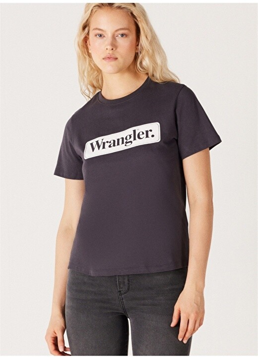 

Черная женская футболка с круглым вырезом Wrangler, Черный