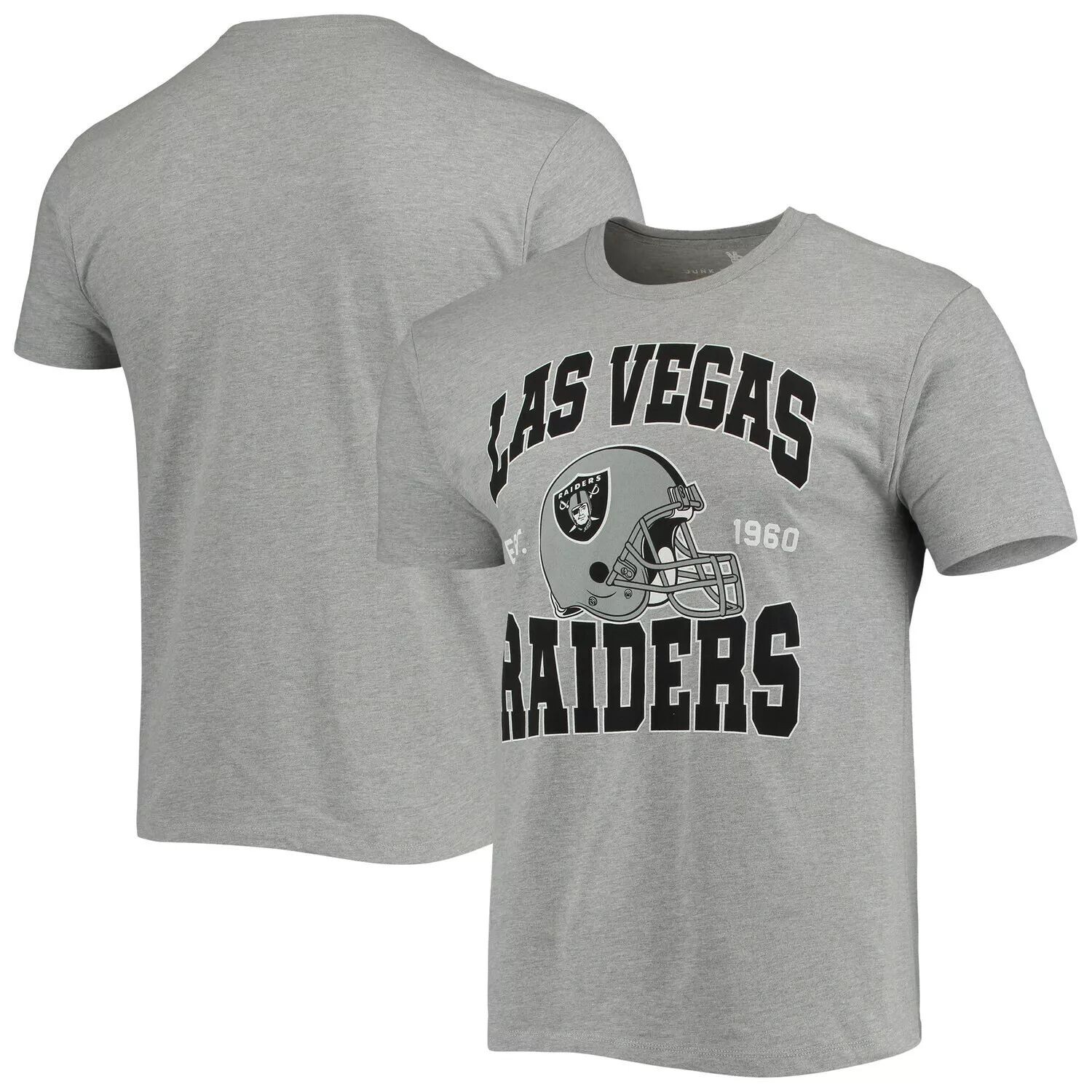 

Мужская серая футболка Junk Food со шлемом Las Vegas Raiders, Серый