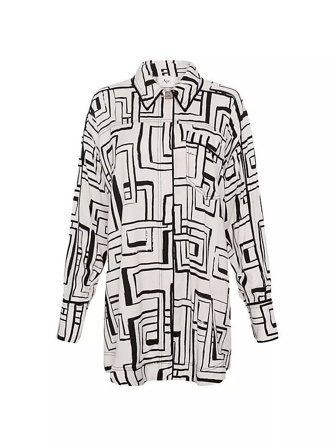 Рубашка с поясом и принтом Vortex Aje, цвет abstract penrose