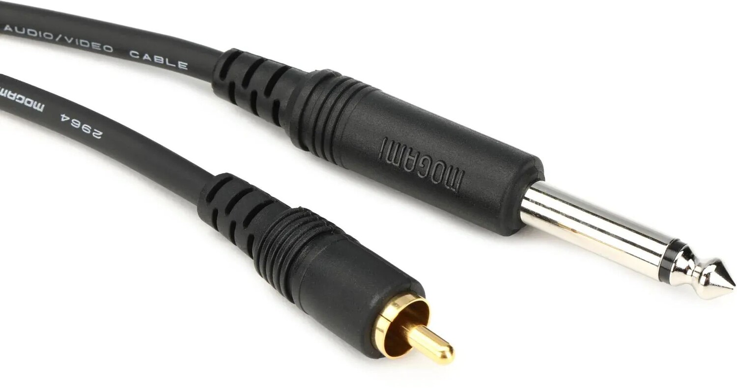 

Кабель Mogami Pure Patch PR 1/4 дюйма TS Male — RCA Male — 6 футов
