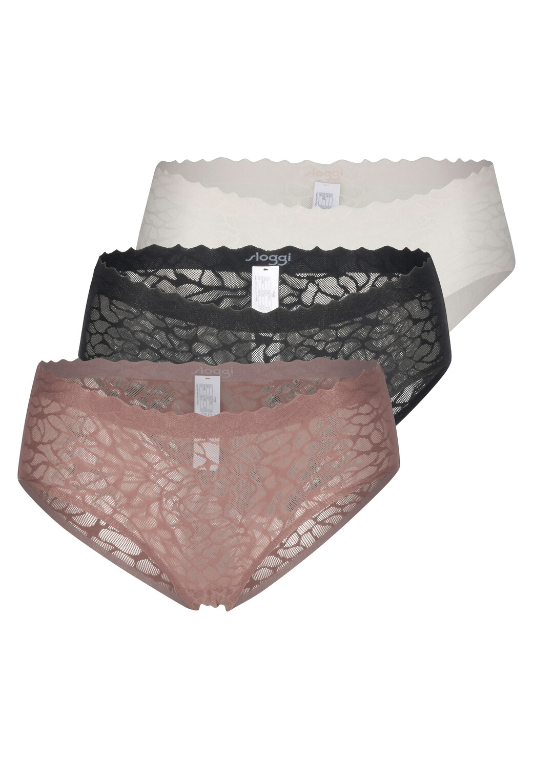 Трусы Sloggi Hipster Zero Feel Lace 2.0, цвет Schwarz/Cacao/Angora