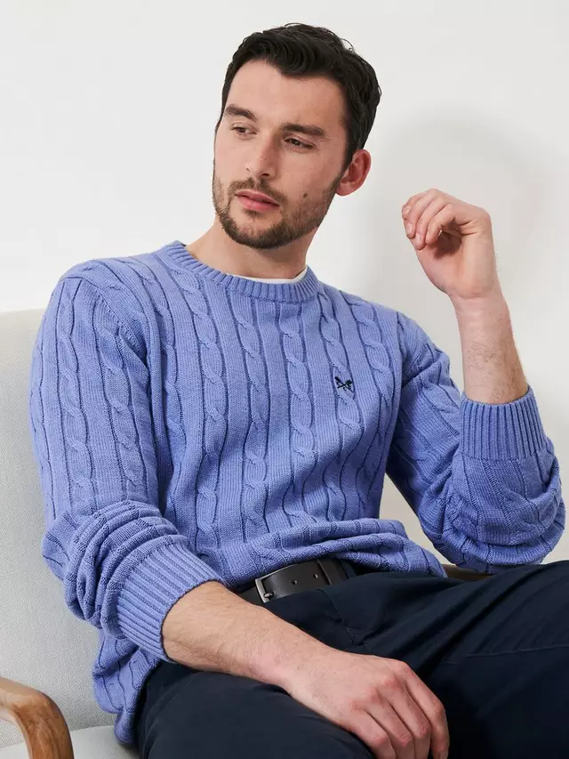 

Джемпер Crew Clothing Cable Knit Cotton, синий