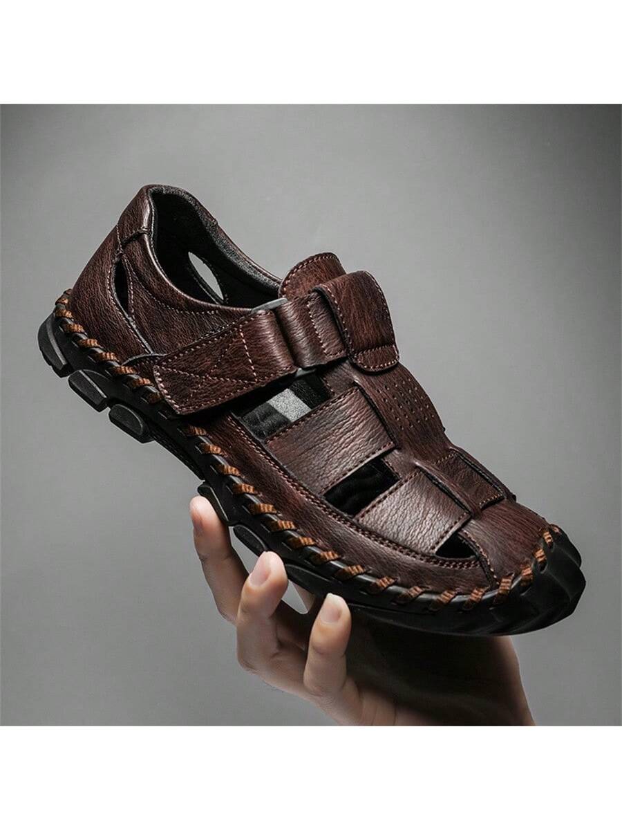 цена Мужские уличные сандалии с усиленным носком, коричневый