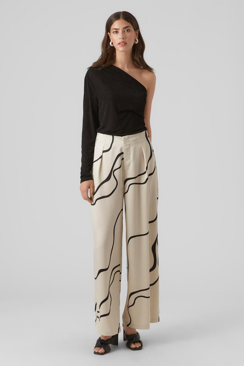 

Длинные струящиеся брюки Vero Moda, бежевый