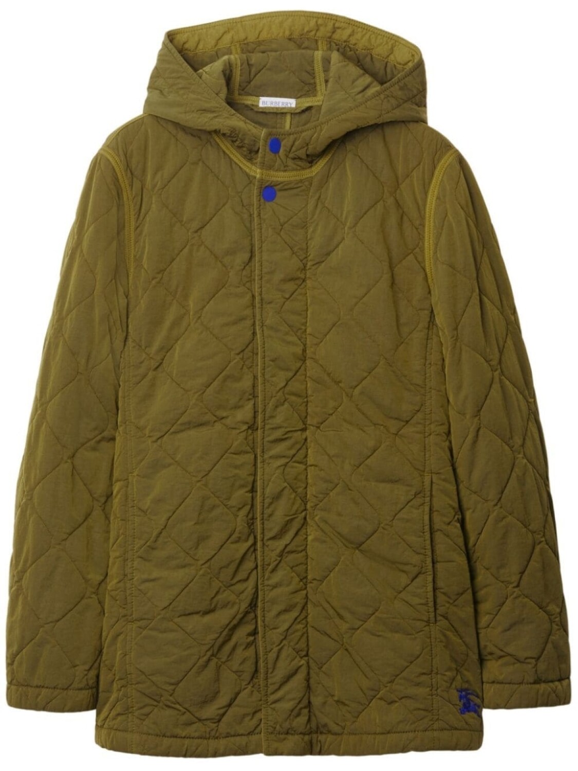

Burberry стеганая куртка с капюшоном, зеленый