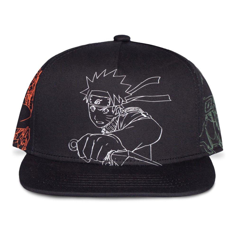 цена Бейсбольная кепка Characters Line Art Snapback, черная (NH588486NRT) Naruto, мультиколор