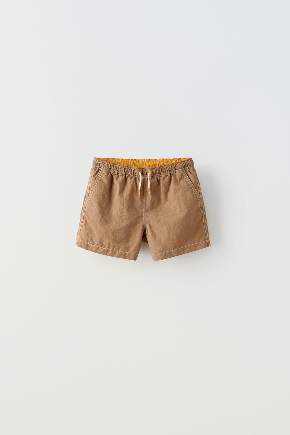 

Шорты для плавания с отстрочкой ZARA, кэмел
