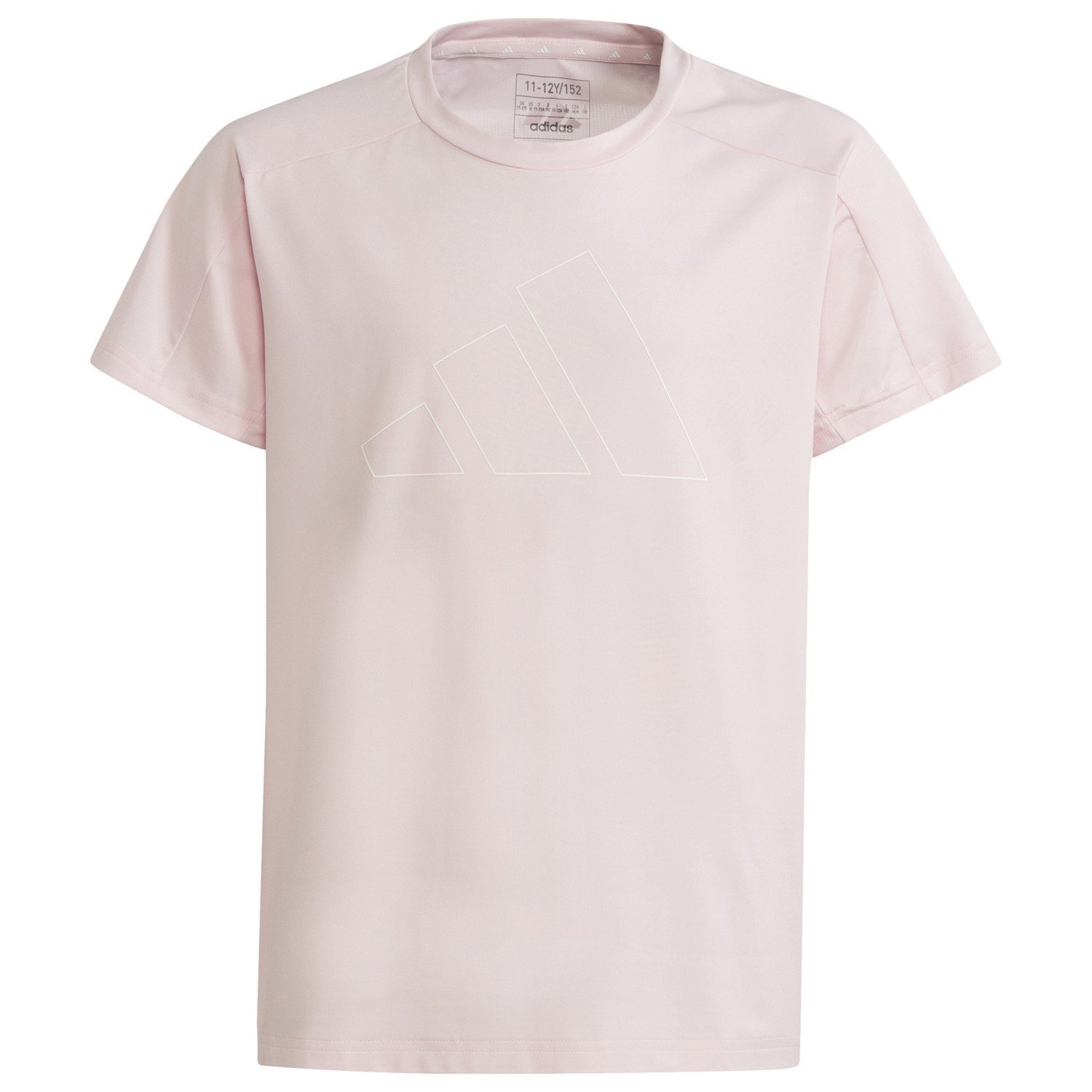 футболка asics big logo tee размер 46 48 белый Функциональная рубашка Adidas Girl's Training Essentials Big Logo Tee, цвет Clear Pink/White