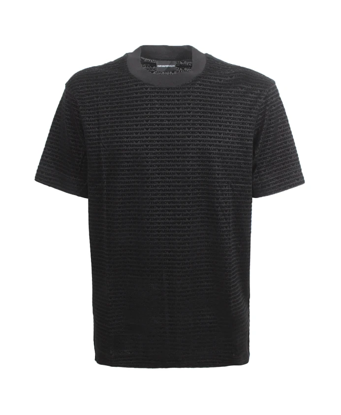 

Футболка с флоковым принтом Emporio Armani, черный