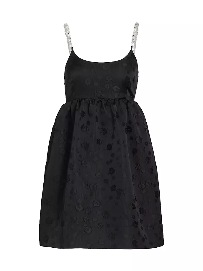 Мини-платье Moonflower из жаккарда и кристаллов Line & Dot, черный