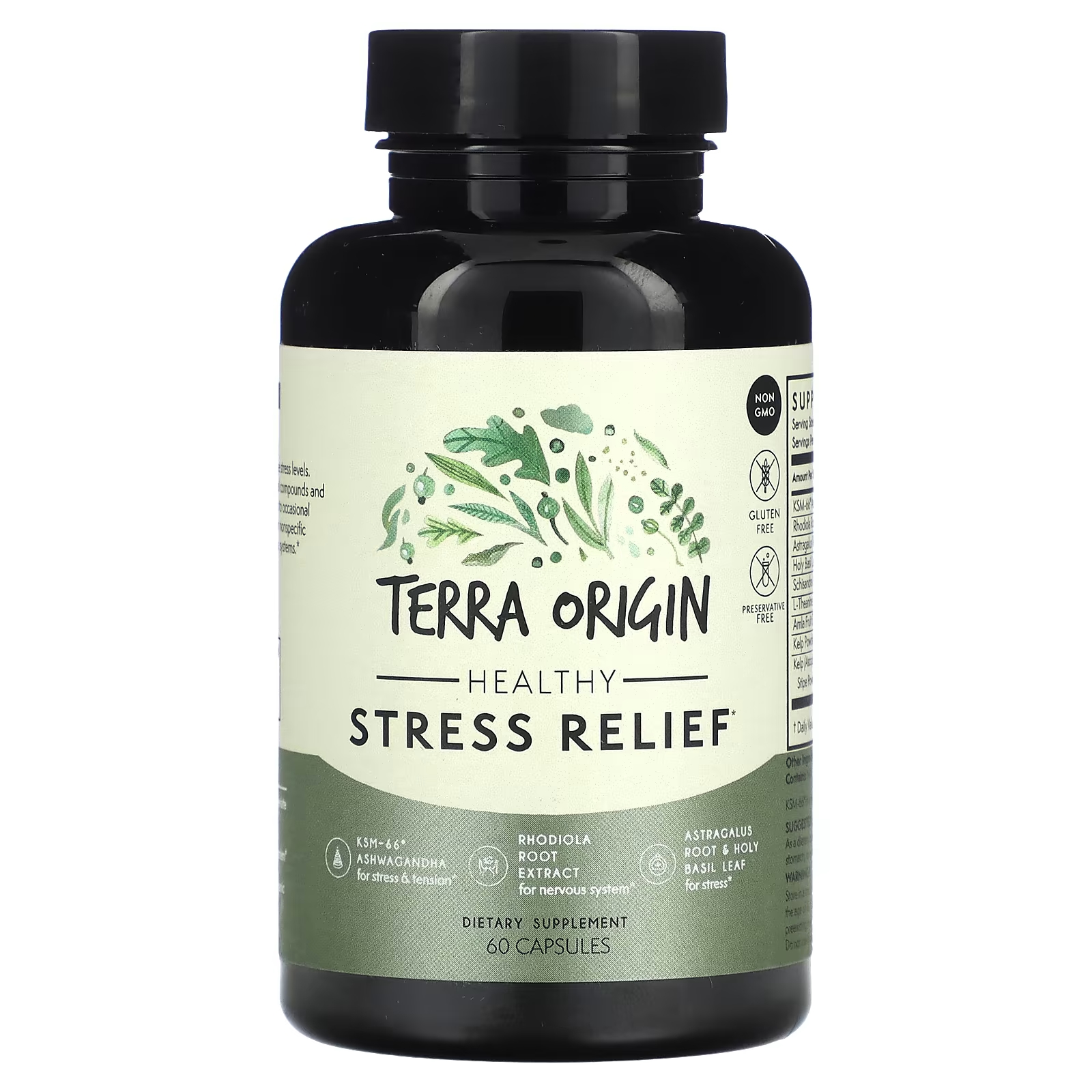 Terra Origin Здоровое средство от стресса, 60 капсул terra origin adk essential vitamins 60 жидких капсул