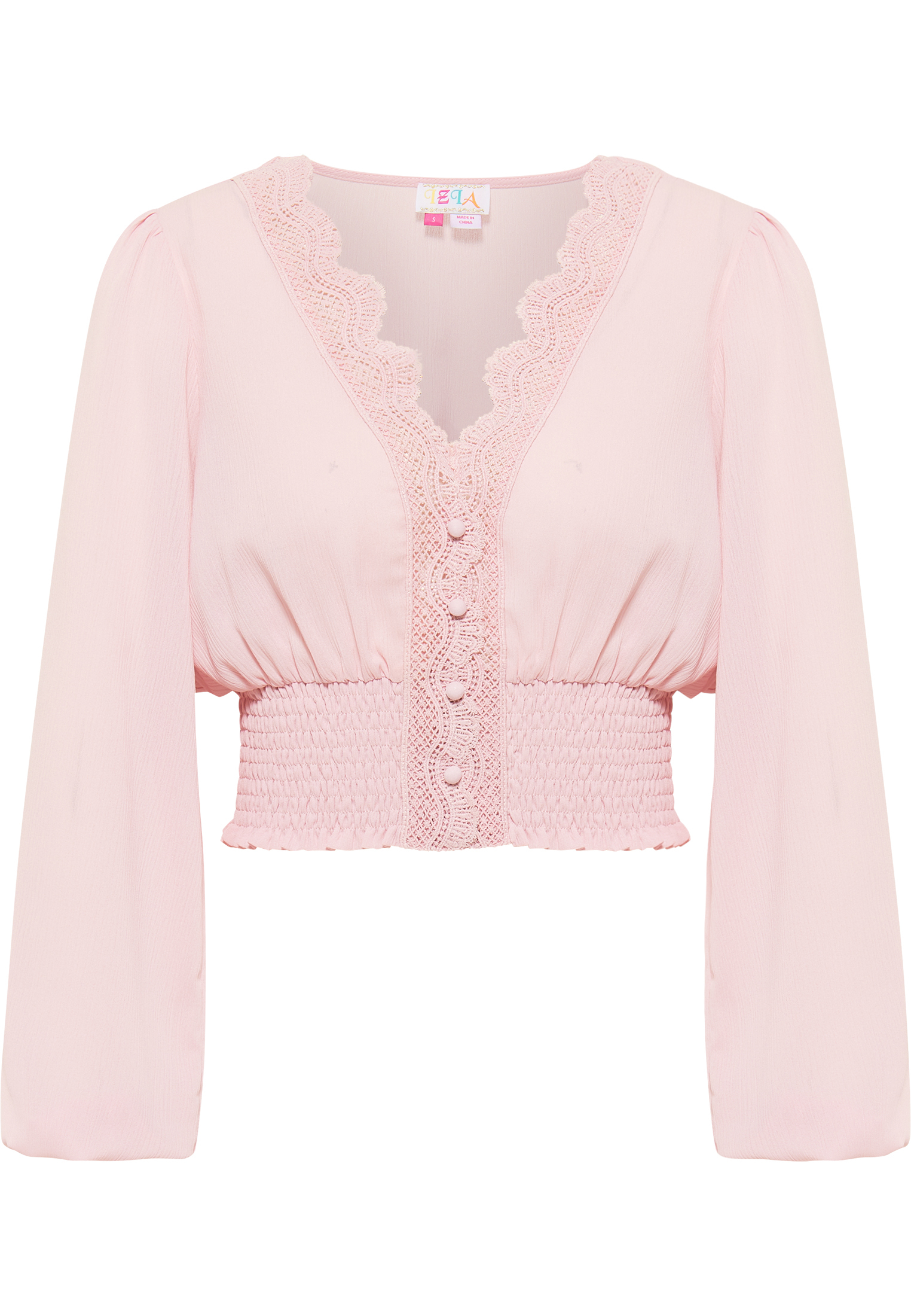 Блуза IZIA Cropped Langarm, розовый