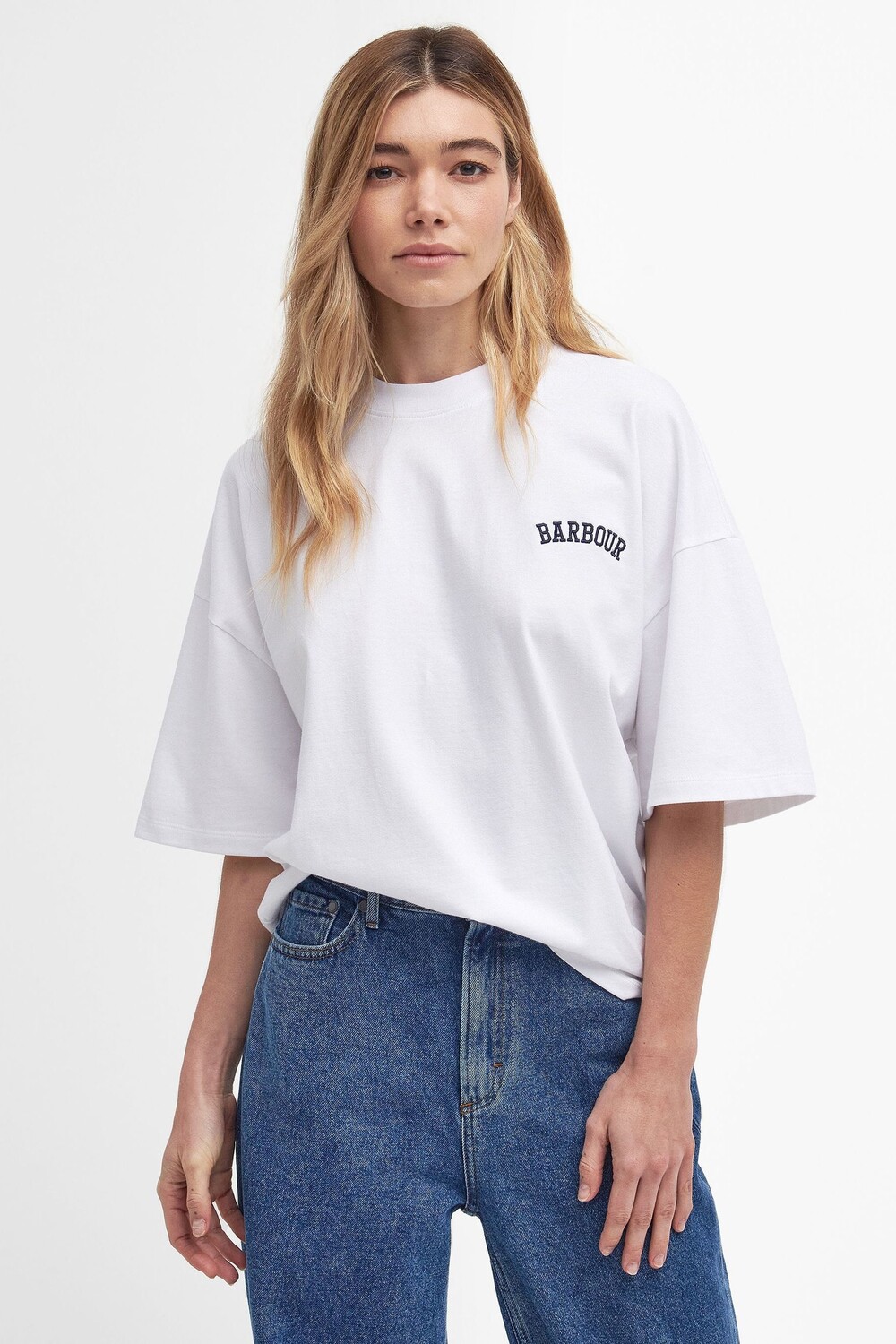 

Футболка свободного кроя Joanne из 100% хлопка Barbour, белый