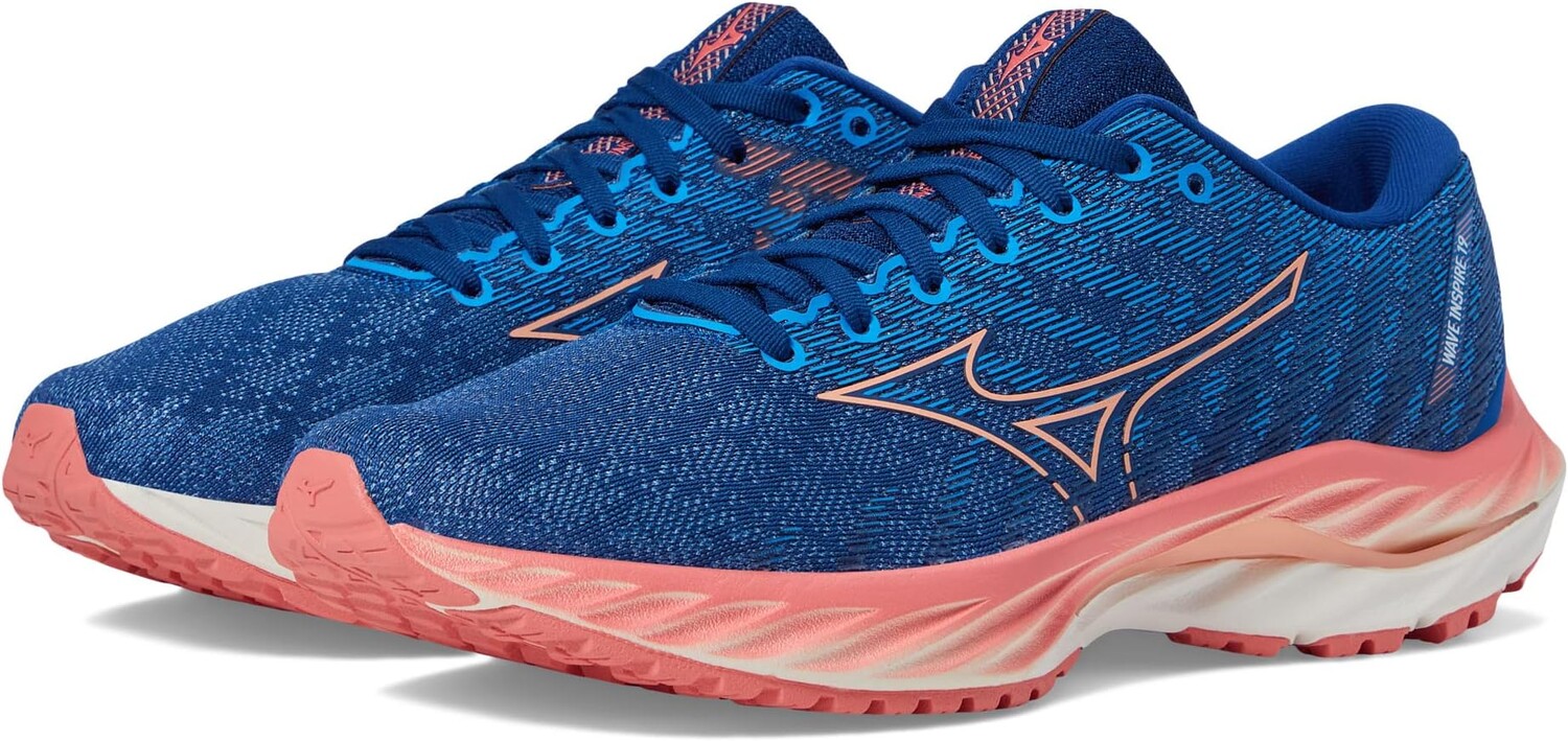 

Кроссовки Wave Inspire 19 Mizuno, цвет Blue Quartz/Peach Bud