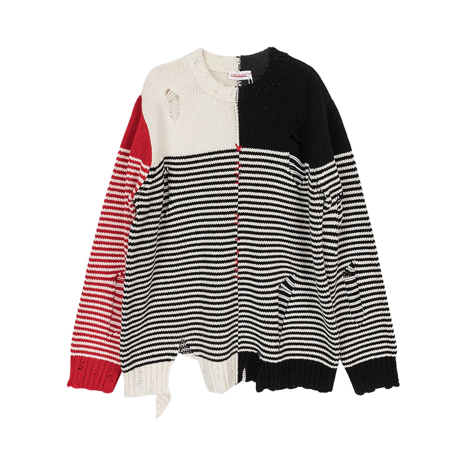

Джемпер Charles Jeffrey Loverboy Mega Shred, цвет Черный/Экрю/Красный