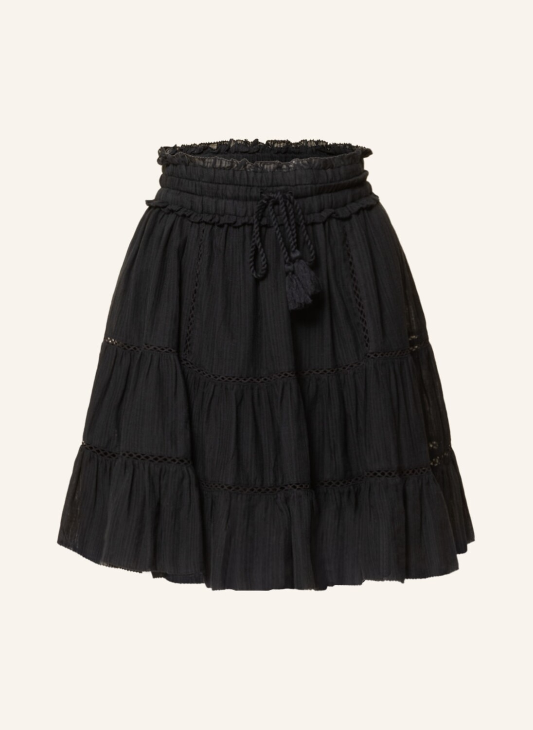 

Юбка ISABEL MARANT ÉTOILE LIOLINE mit Leinen und Rüschen, черный