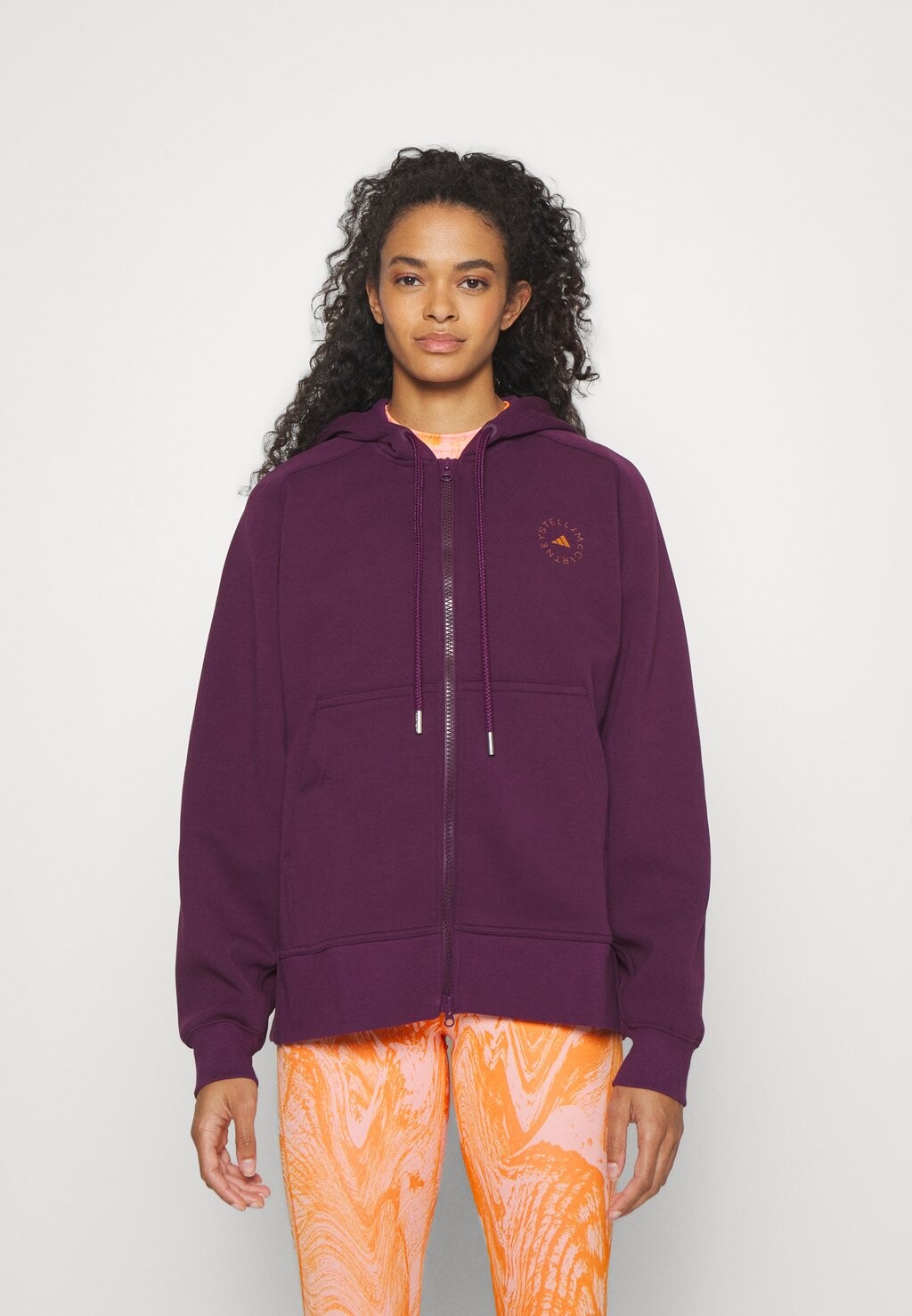 

Толстовка на молнии adidas by Stella McCartney, бордовый, Красный