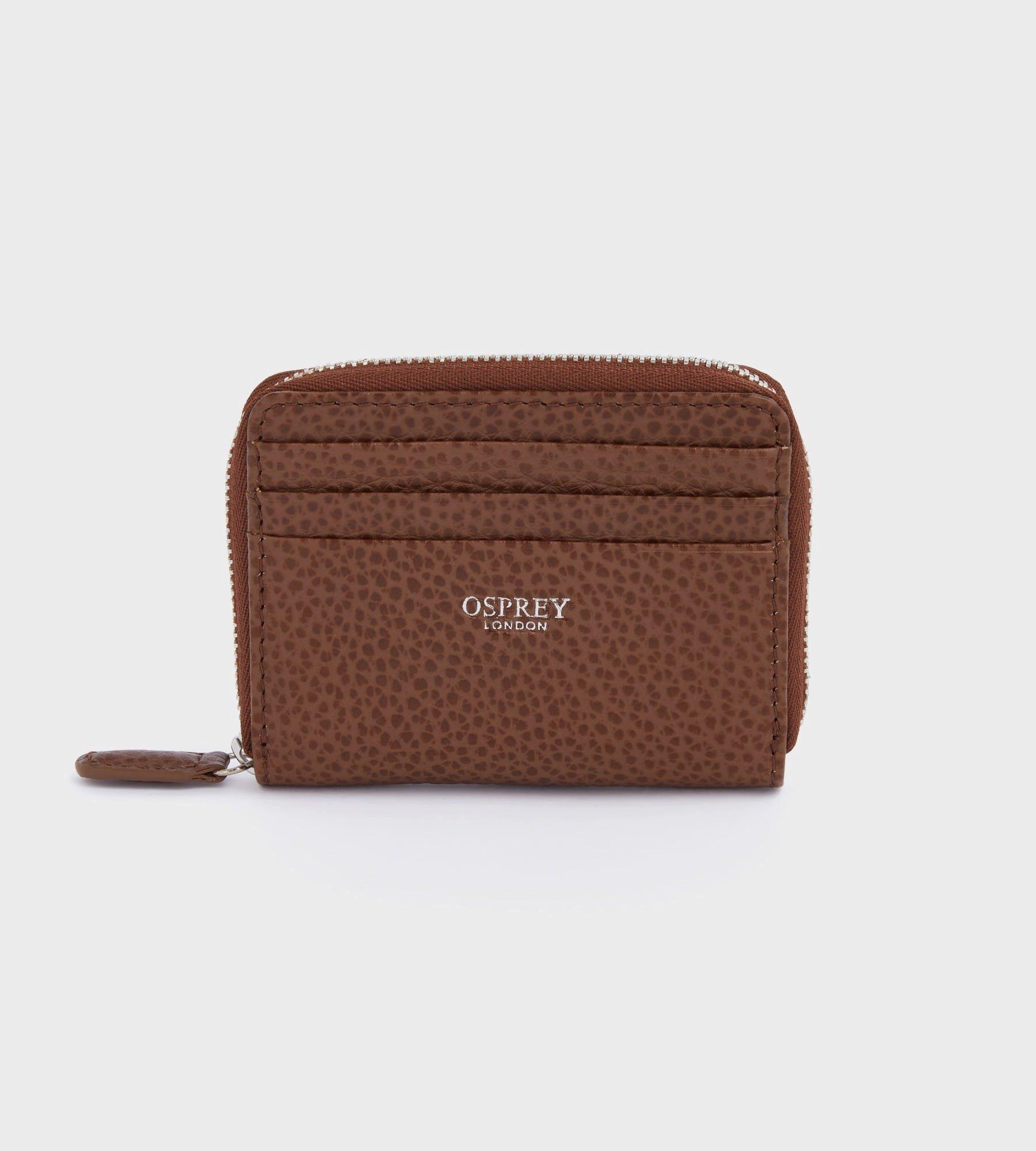цена Маленький кожаный кошелек Lyra на молнии с RFID-меткой OSPREY LONDON, коричневый