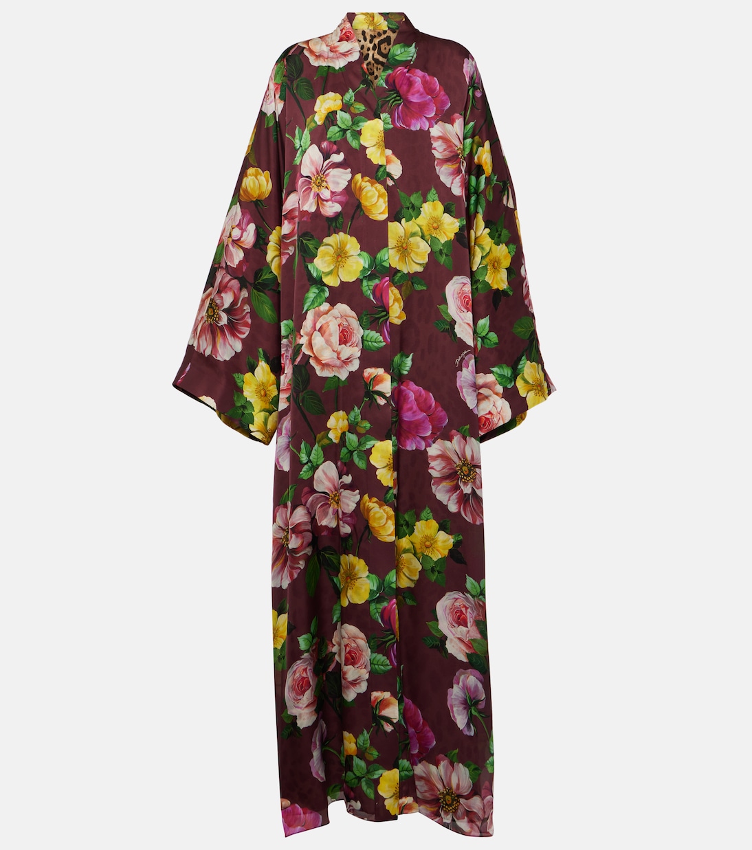 Шелковое платье макси с принтом Dolce&Gabbana, мультиколор шелковое платье с принтом poppy dolce