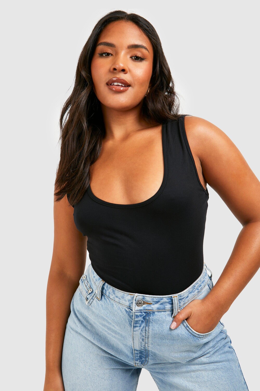 

Базовый боди из джерси plus Boohoo, черный