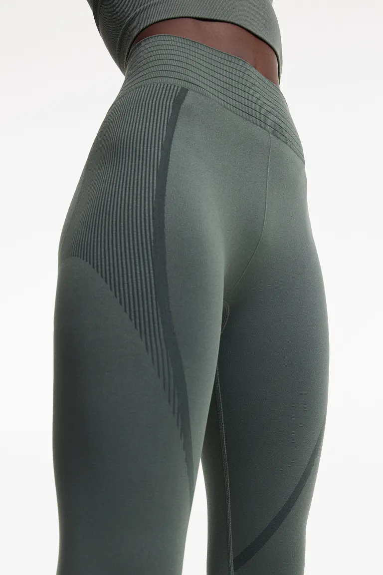 

Бесшовные спортивные леггинсы drymove shaper H&M, зеленый