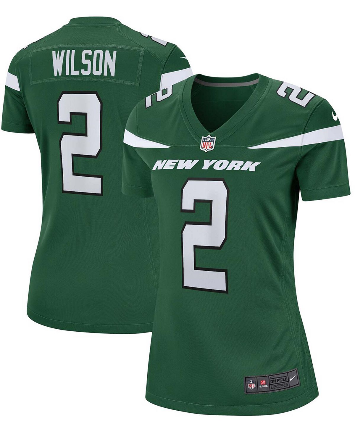 Женская футболка Зака ​​Уилсона Готэм Грин Нью-Йорк Джетс драфта НФЛ 2021 года в первом раунде выбора Nike