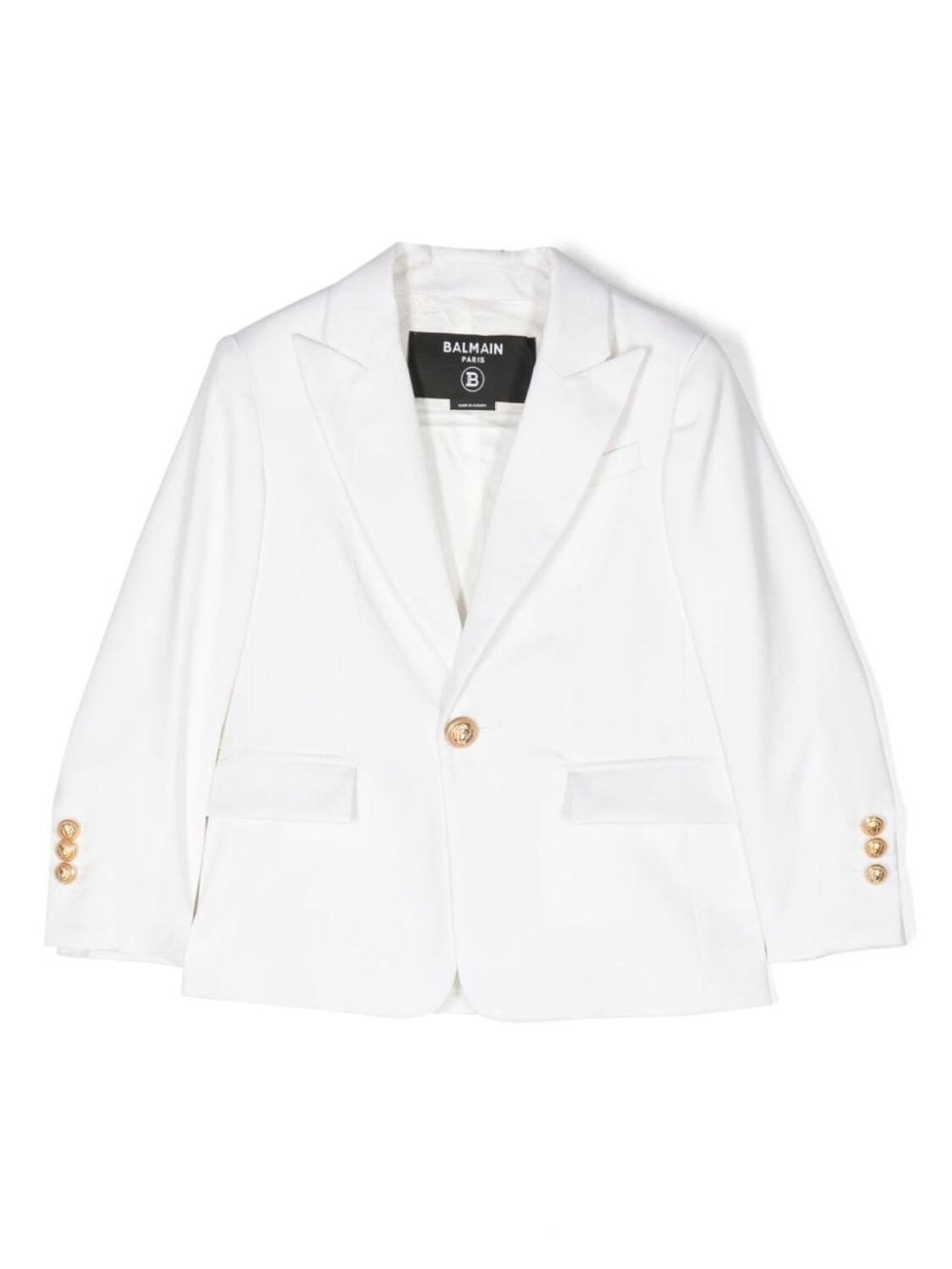 

Balmain Kids однобортный блейзер из вирджинской шерсти, белый
