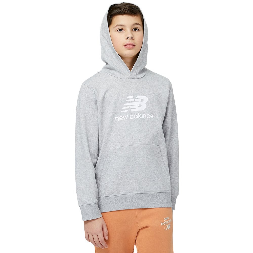 

Худи New Balance Essentials Stacked Logo French Terry, серый