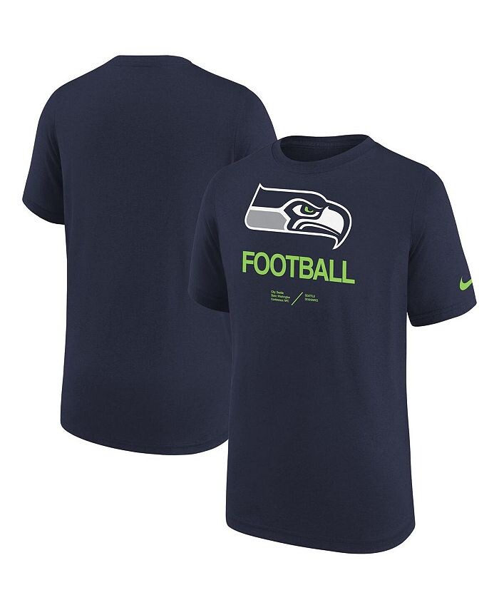 

Темно-синяя футболка Big Boys Seattle Seahawks Sideline Legend Performance Nike, синий