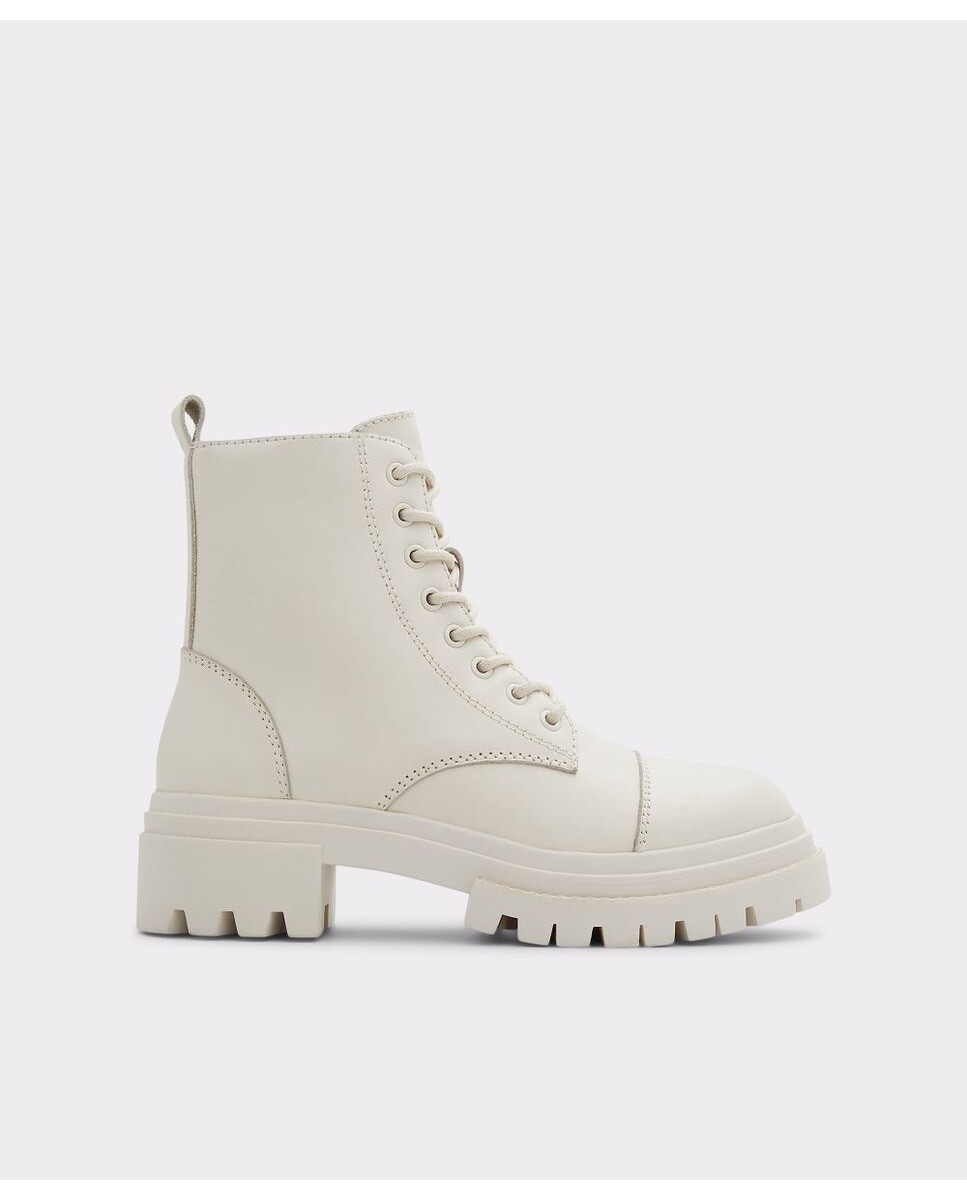 

Женские кожаные ботильоны белого цвета с круглым носком Aldo, белый