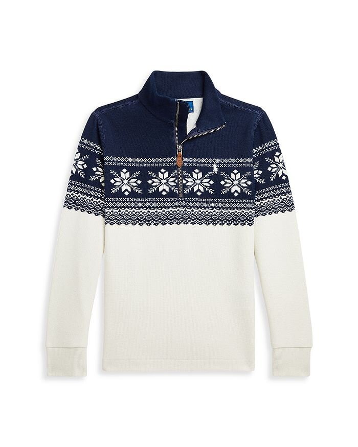 

Пуловер двойной вязки Polo Ralph Lauren для мальчиков со снежинками — Little Kid, Big Kid, мультиколор