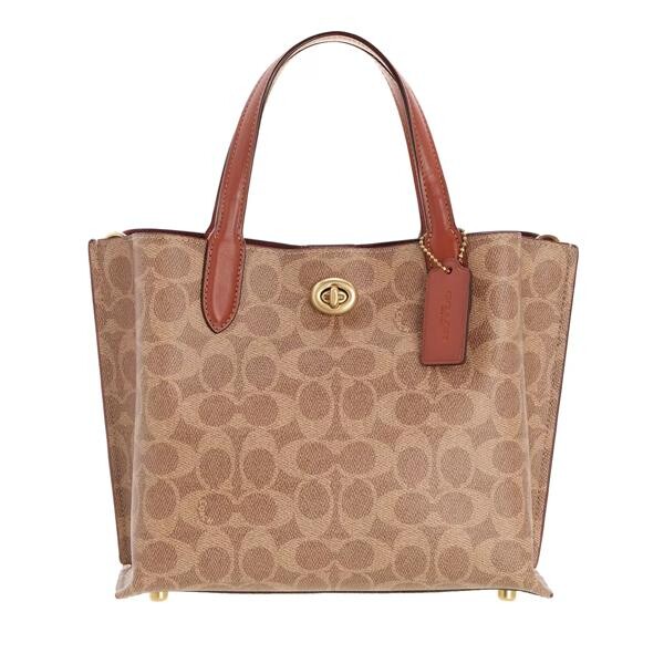 

Сумка willow tote 24 signature Coach, бежевый