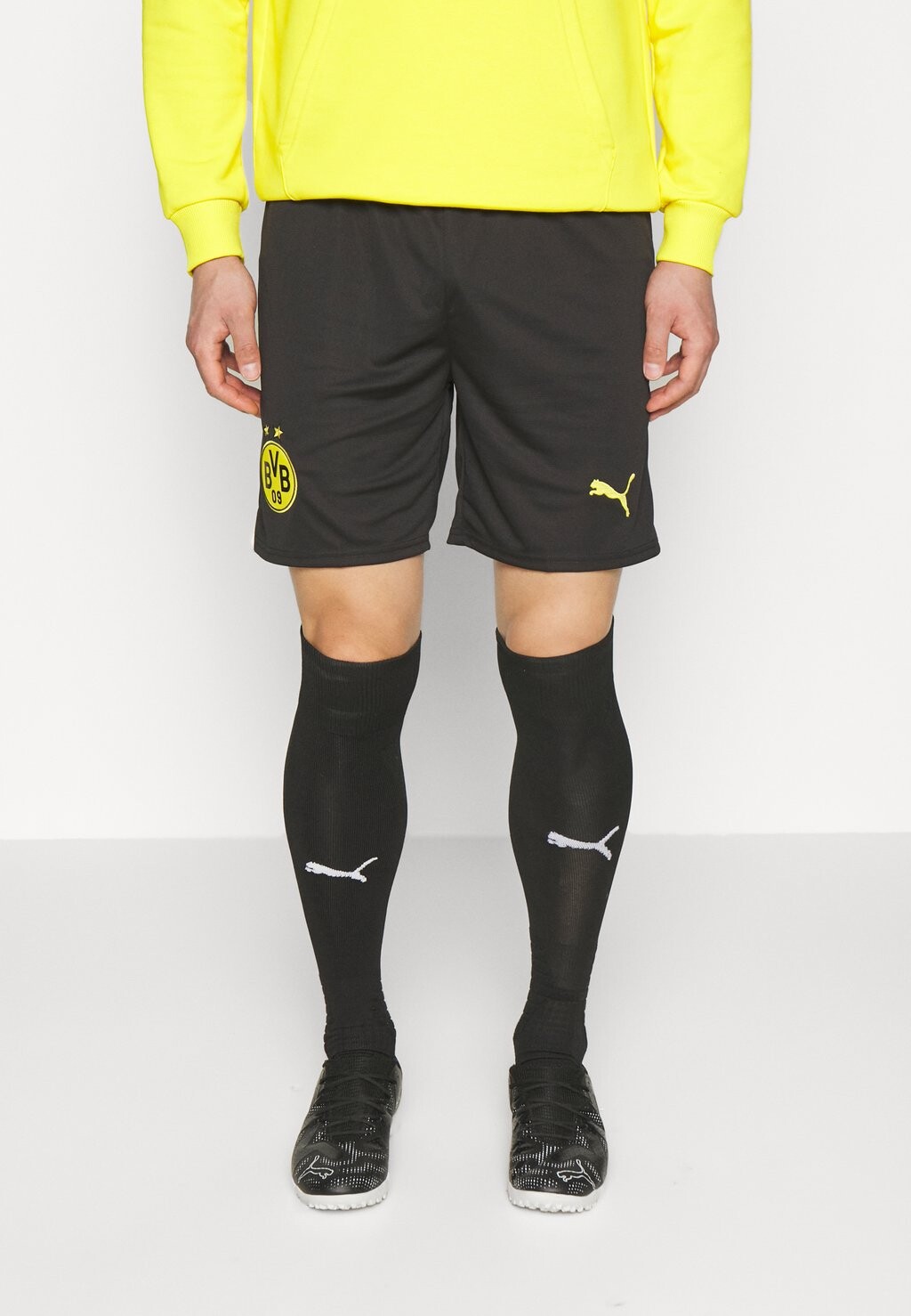 

Спортивные шорты РЕПЛИКА ШОРТ BVB BORUSSIA DORTMUND Puma, черный кибер желтый