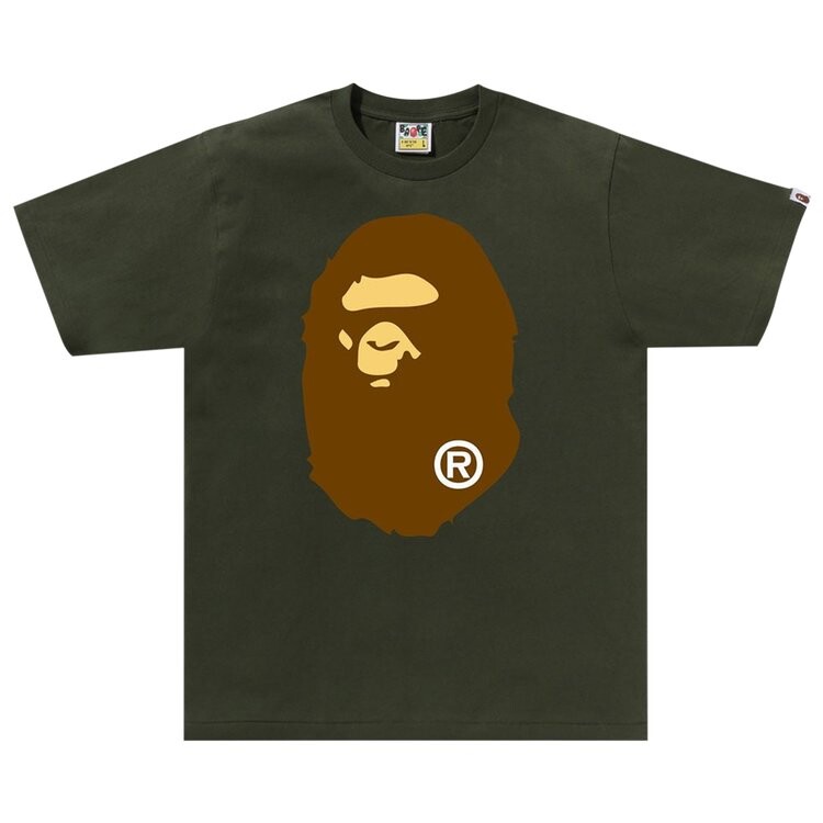 

Футболка BAPE Big Ape Head Tee, цвет Olive Drab
