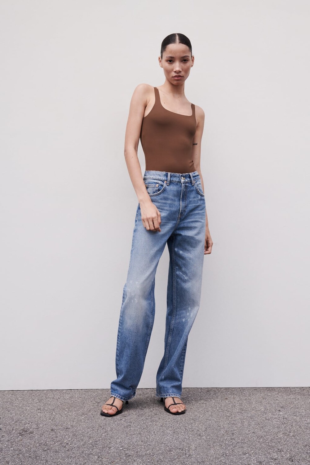 

Облегающее боди ZARA, коричневый