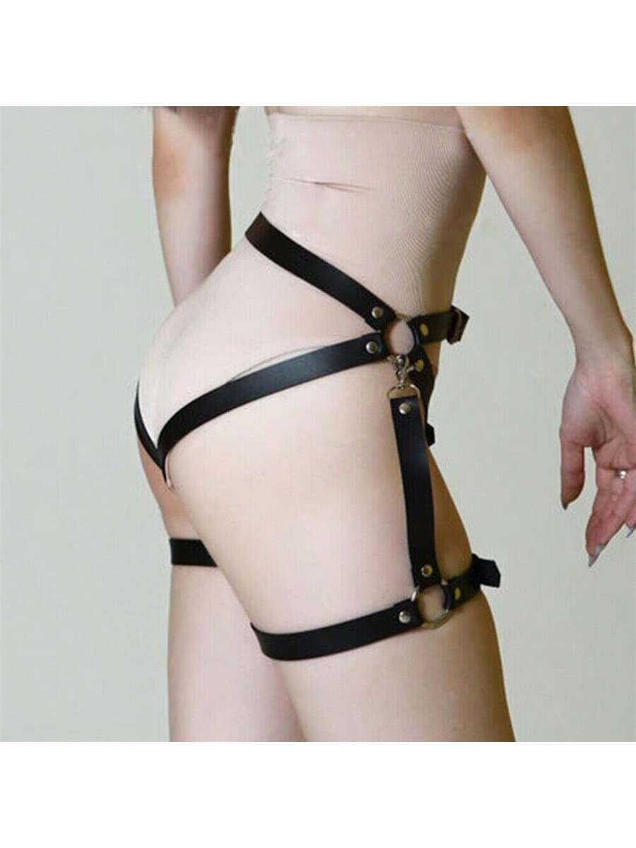

Сексуальные женские подвязки из искусственной кожи, черный