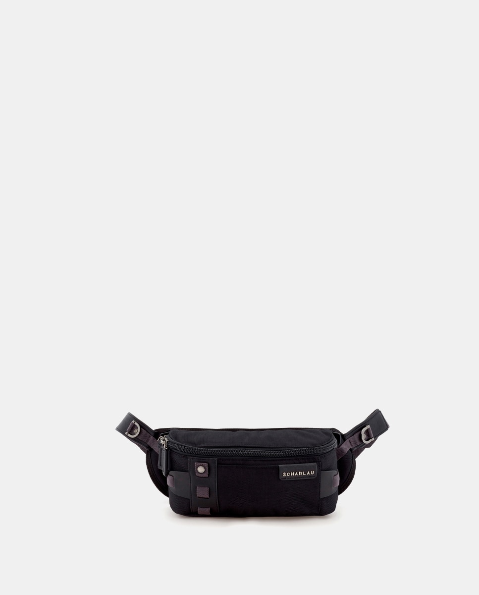 цена Мужская поясная сумка из черной комбинированной ткани Scharlau, черный