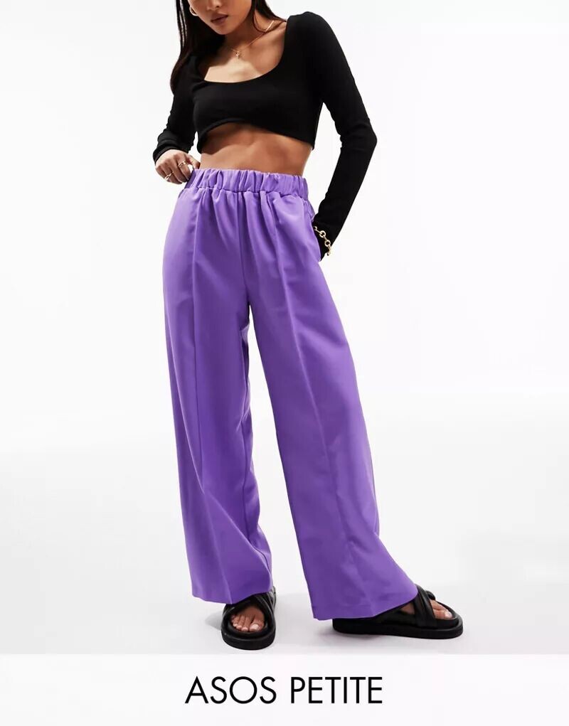 

Элегантные фиолетовые брюки с эластичным поясом ASOS Petite