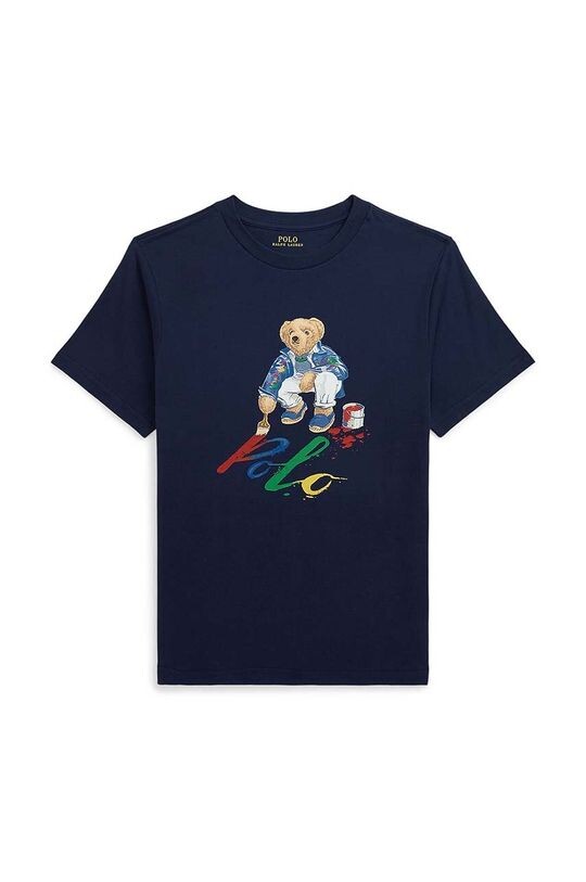 

Хлопковая футболка для детей Polo Ralph Lauren, темно-синий