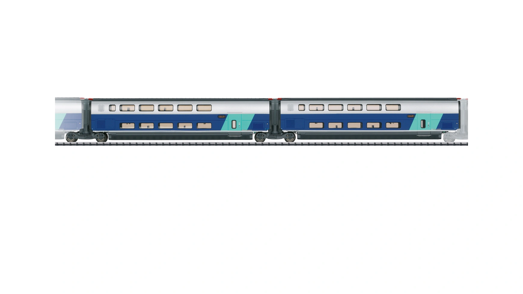 Trix Дополнительный вагонный комплект 2 для TGV Euroduplex двухэтажный средний вагон ic2 дапза 1 класс märklin